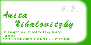 anita mihalovitzky business card